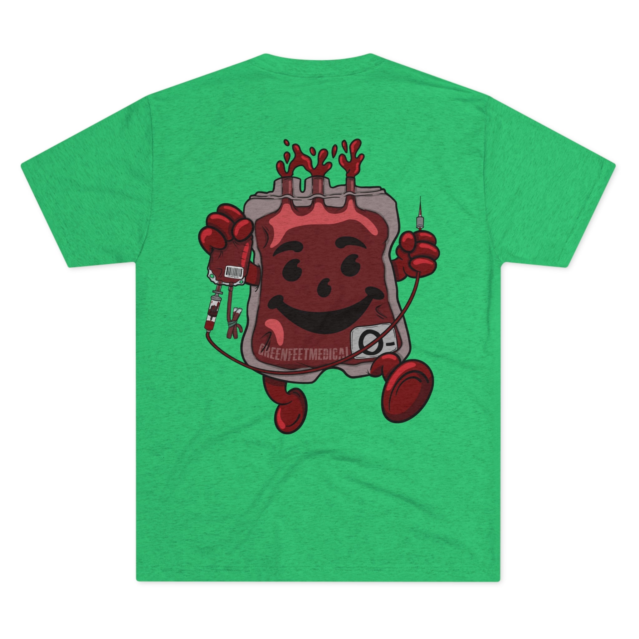 Green Feet Medical (front) and Whole Blood Homie (back) Unisex Tri-Blend