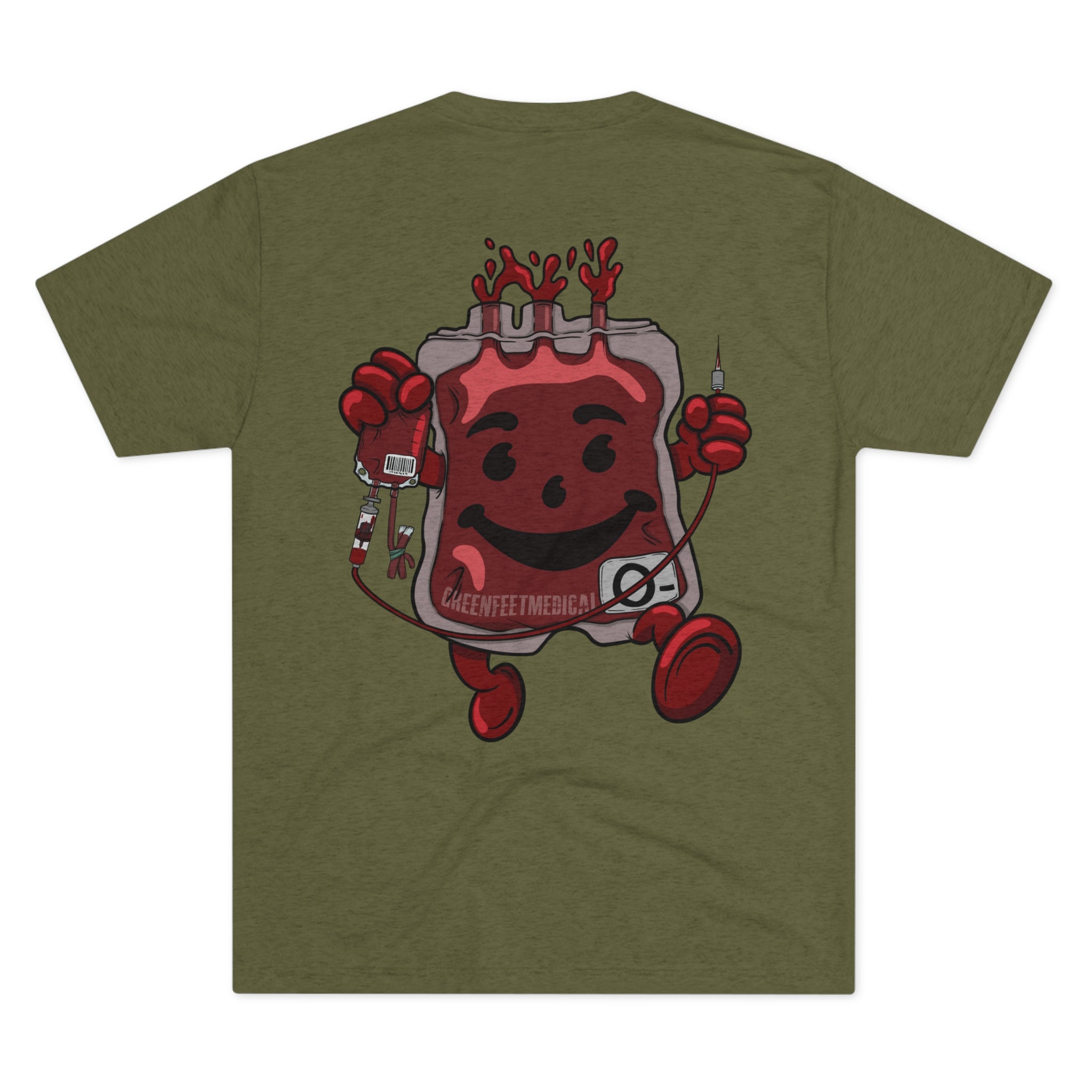 Green Feet Medical (front) and Whole Blood Homie (back) Unisex Tri-Blend
