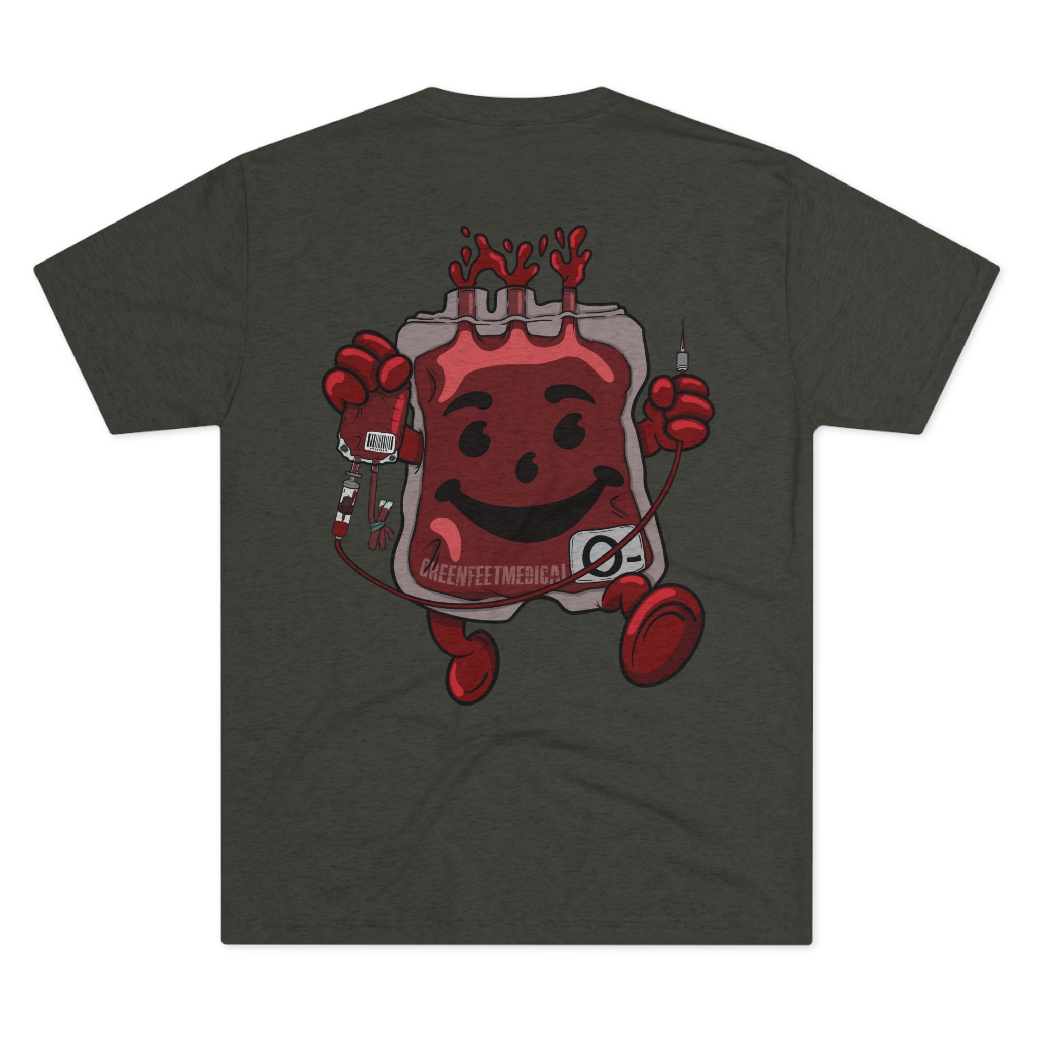 Green Feet Medical (front) and Whole Blood Homie (back) Unisex Tri-Blend