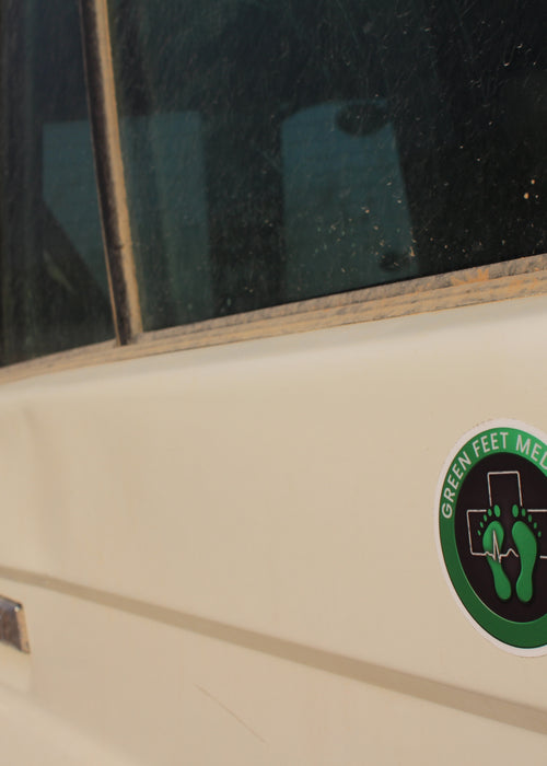 Green Feet Medical Sticker 3"