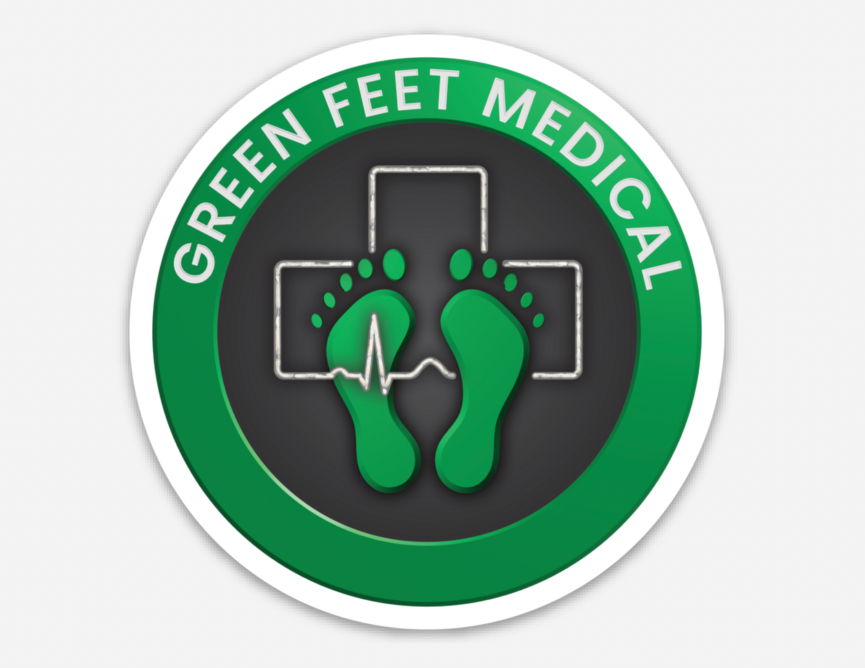 Green Feet Medical Sticker 3"
